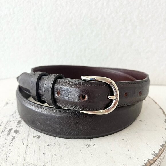 NEW Rod Patrick Mens Western Belt Brown Smooth Ostrich 1.25